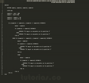 programacion en pseudocodigo: posicion del mayor valor