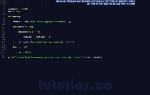 programacion en python: cantidad pares de tres digitos