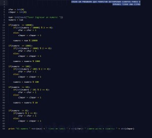 programacion en python: hallar cantidad pares imapres de una cifra