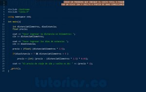 programacion en c++: hallar el costo de viaje