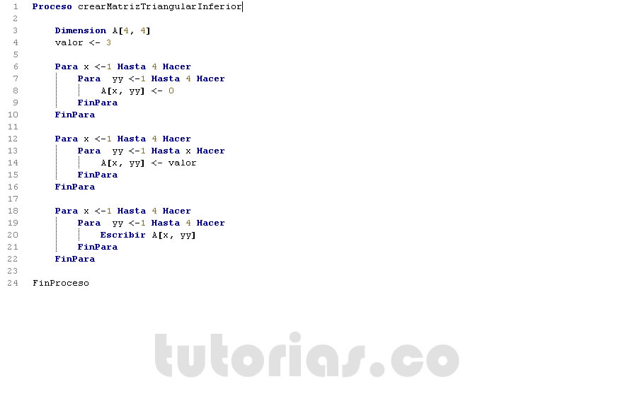 arreglos – pSeint (crear matriz triangular inferior)