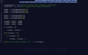 programacion en python: hallar la edad en años