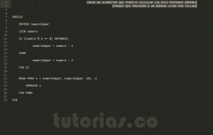programacion en pseudocodigo: numeros impares precedentes