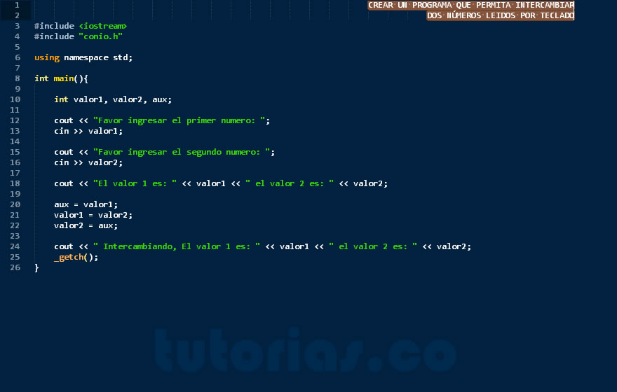 variables – visual c++ (intercambiar dos números)