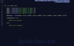 programacion en python: hallar la nota definitiva