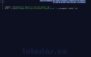 programacion en python: hallar porcentaje de ganancia