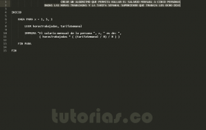 programacion en pseudocodigo: hallar salario mensual por tarifa