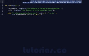 programacion en python: hallar salario mensual por tarifa