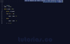 programacion en python: serie matematica alterna par