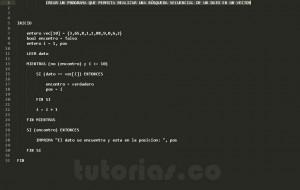 programacion en pseudocodigo: busqueda secuencial