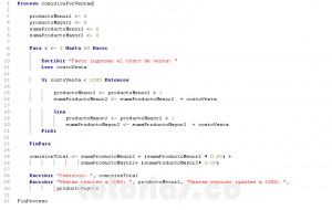 programacion en pseint: comision por ventas