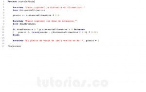 programacion en pseint: hallar el costo de viaje