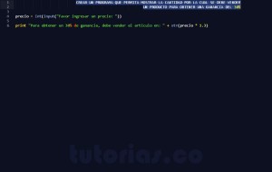 programacion en python: ganancia por venta