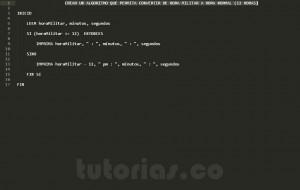 programacion en pseudocodigo: hallar la hora militar