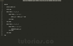 programacion en pseudocodigo: matriz por numero
