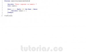 programacion en pseint: numero incrementado de a dos