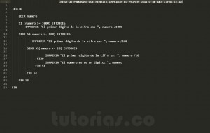 programacion en pseudocodigo: el primer digito de un numero
