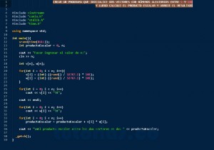 programacion en c++: producto escalar vectores