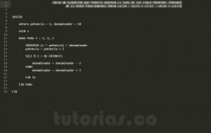 programacion en pseudocodigo: serie fraccionar impar