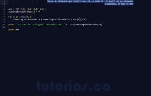 programacion en python: suma datos diagonal secundaria 