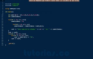 Arrays Visual C Suma De Columnas Matriz Tutorias Co