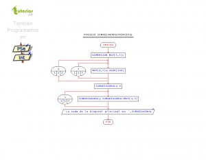 diagrama de flujo: suma datos diagonal principal matriz