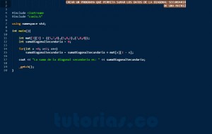 programacion en c++: suma datos diagonal secundaria