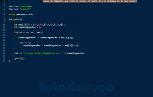 programacion en c++: suma diagonales matriz