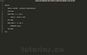 programacion en pseudocodigo: vector mas numero