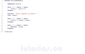 programacion en pseint: vector mas numero