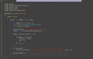 programacion en c#: busqueda secuencial