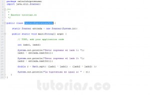 programacion en java: calculo de la hipotenusa