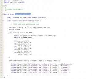 programacion en java: cantidad de vocales