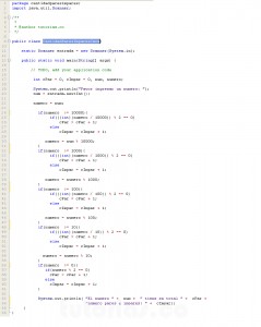 programacion en java: hallar cantidad de pares e impares