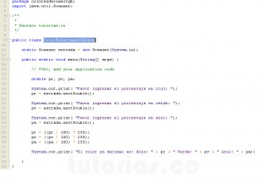 programacion en java: color rgb en decimal