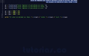 programacion en python: color rgb en decimal