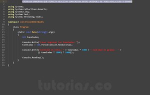 programacion en c#: conversion de unidades