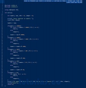 programacion en turbo C: cuantos pares impares