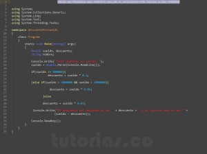 programacion en c#: descuento por sueldo