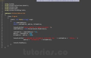 programacion en c#: hallar la distancia recorrida