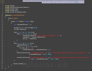 programacion en c#: encuesta booleana