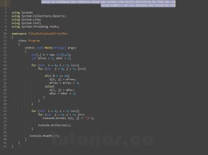 programacion en c#: filas multiplos de tres y dos