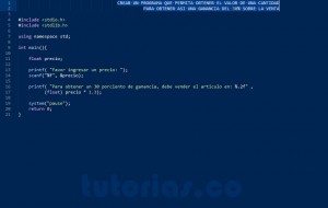 programacoin en turbo C: ganancia por venta