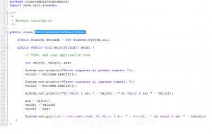 programacion en java: intercambiar dos numeros