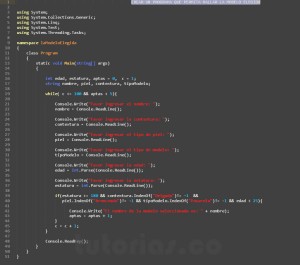 programacion en c#: hallar la modelo elegida