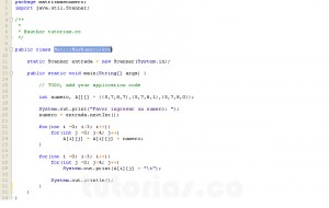 programacion en java: matriz mas numero