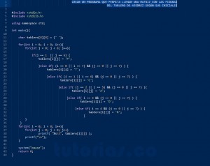 programacion en turbo C: matriz tablero de ajedrez