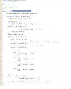 programacion en java: oepracion aritmetica a matriz