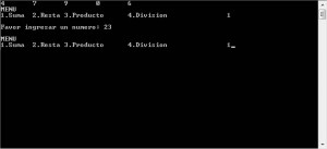 resultado ejecucion programa operaciones aritmeticas vector