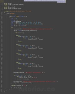 programacion en c#: operaciones aritmeticas entre matrices